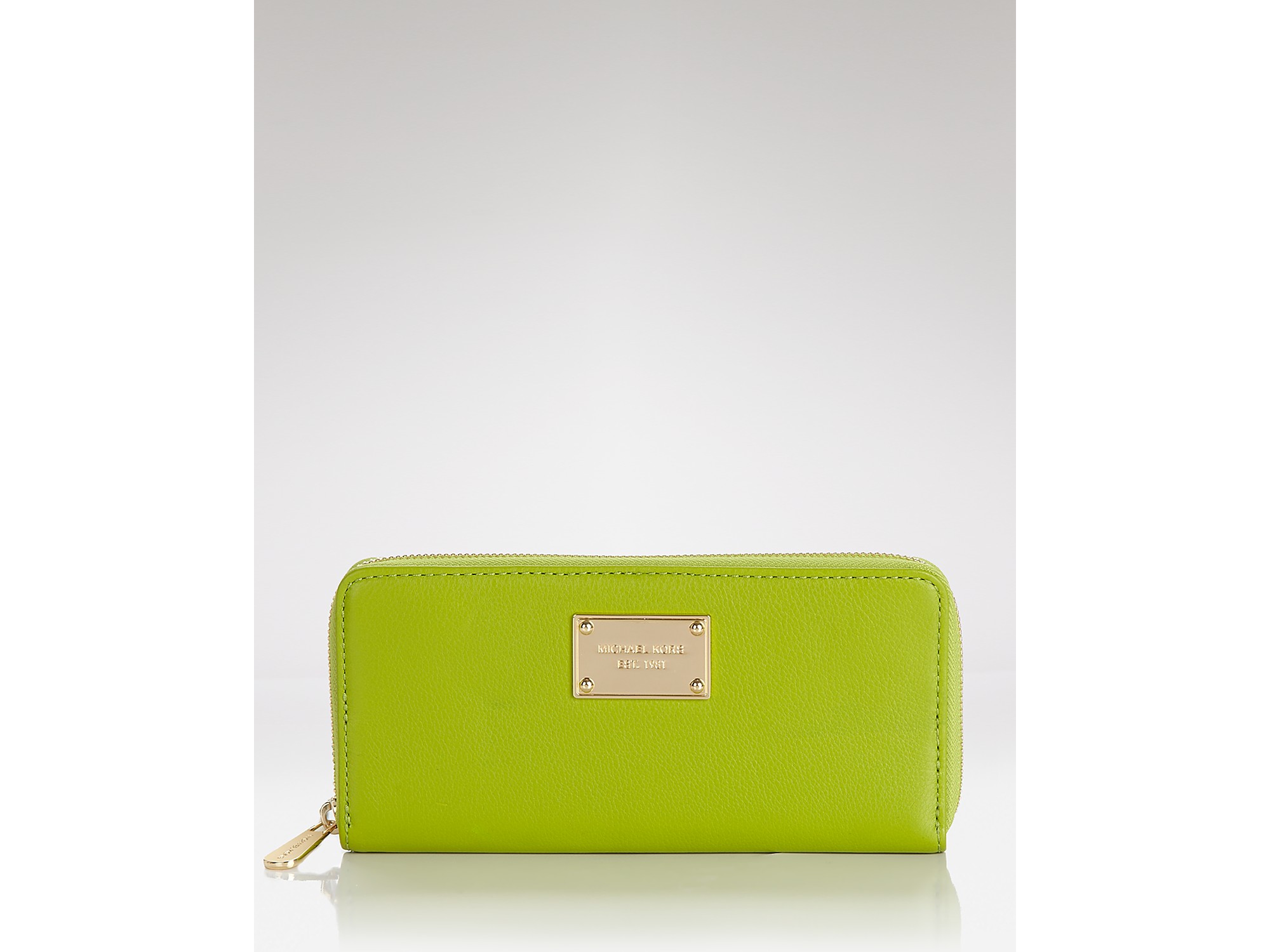 Lyst Michael Kors Wallet Jet Set Zip Around Continental Wallet in Green