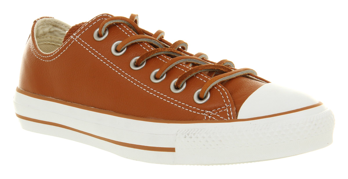 brown leather converse low tops