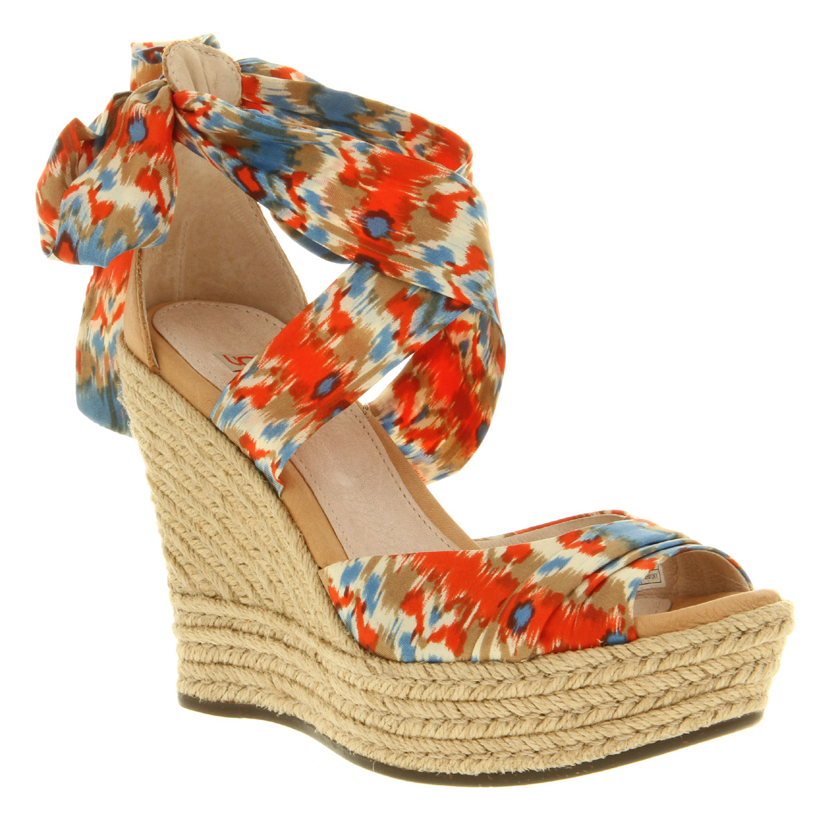 Ugg Luciana Tie Wedge Sandal Santorini Fabrc | Lyst