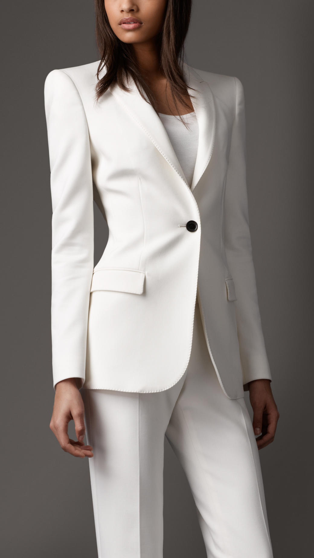 Lyst - Burberry Minimal Tailored Jacket in White