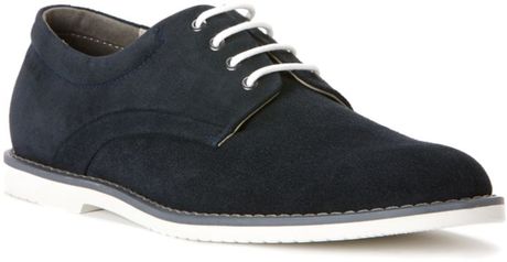 Calvin Klein Felix Plain Toe Suede Buck Shoe in Blue for Men (dark navy ...
