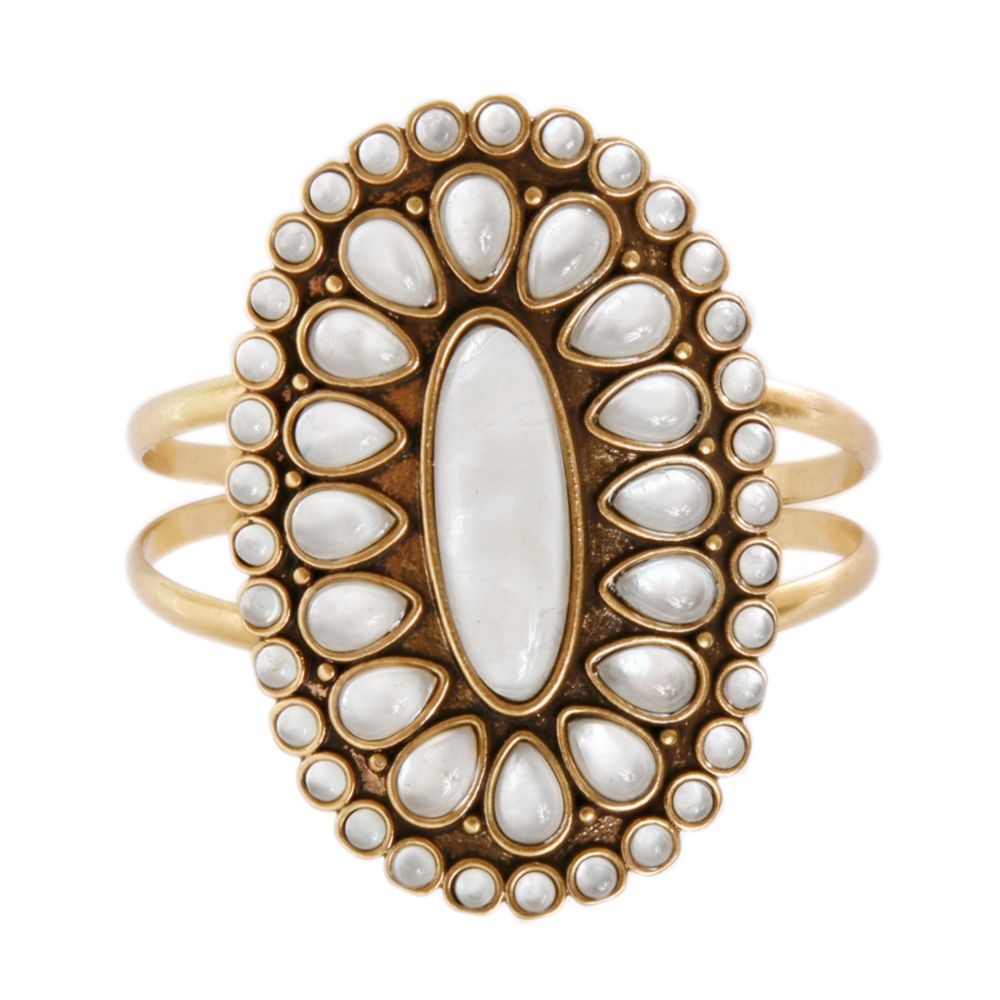 Lucky Brand Gold Tone Motherofpearl Cuff Bracelet in Gold | Lyst