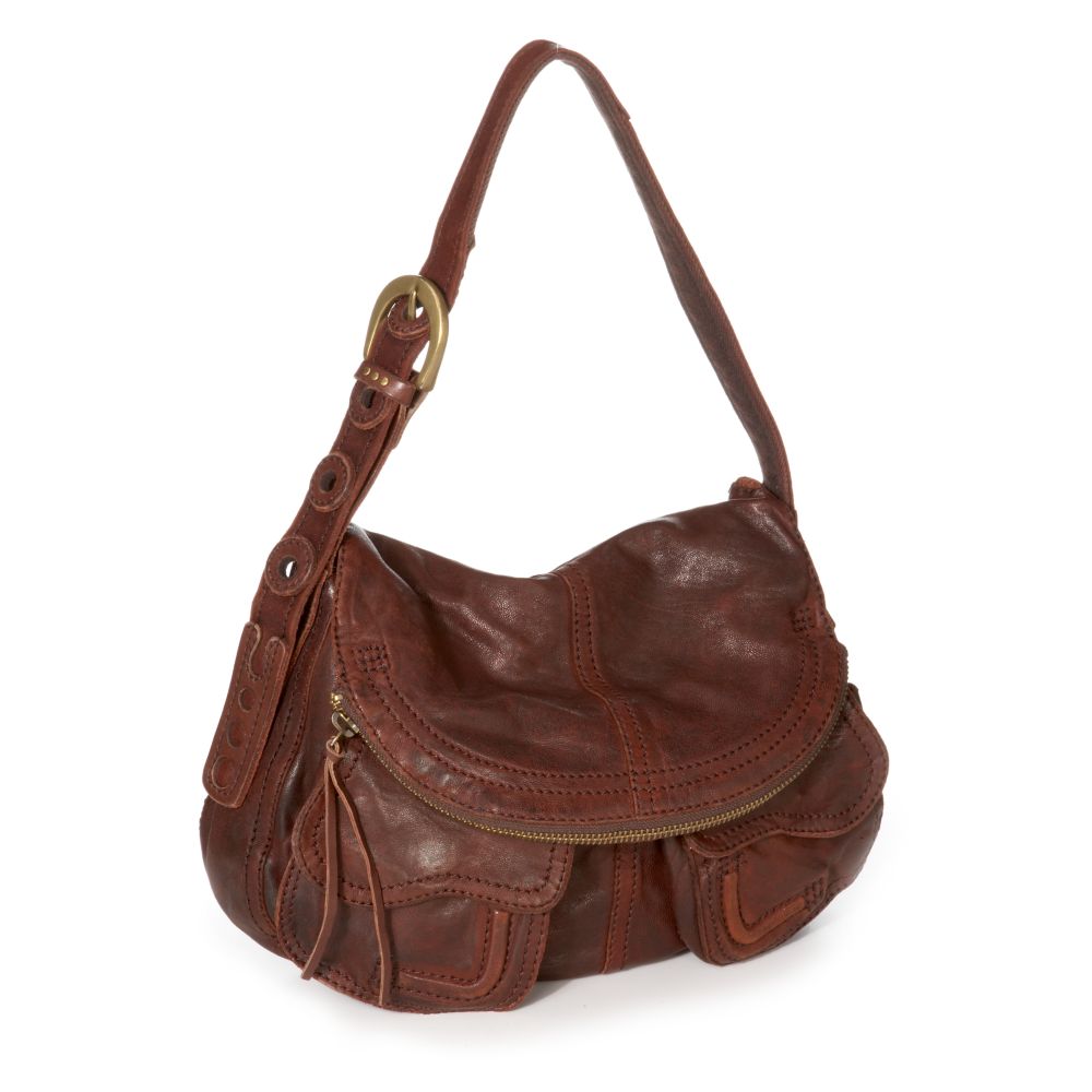 Lyst - Lucky Brand Foldover Pocket Leather Bag in Brown