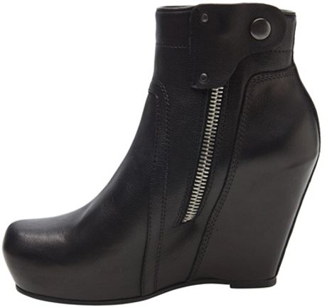 Rick Owens Wedge Ankle Boot in Black | Lyst