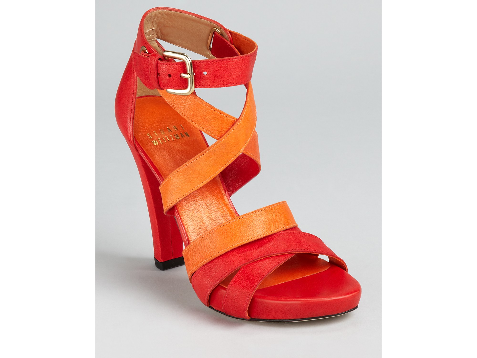 Lyst - Stuart Weitzman Sandals Excess Strappy Color Block in Red