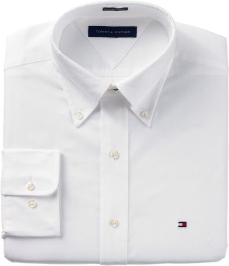 Tommy Hilfiger Slim Fit Heritage Oxford Solid Long Sleeve Shirt in ...