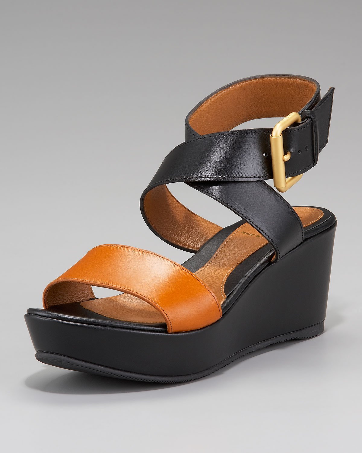 Lyst Fendi Ankle Wrap Platform Wedge Sandal In Black 9648