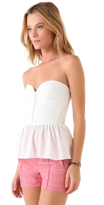 Lyst Parker Strapless Bustier Top In White