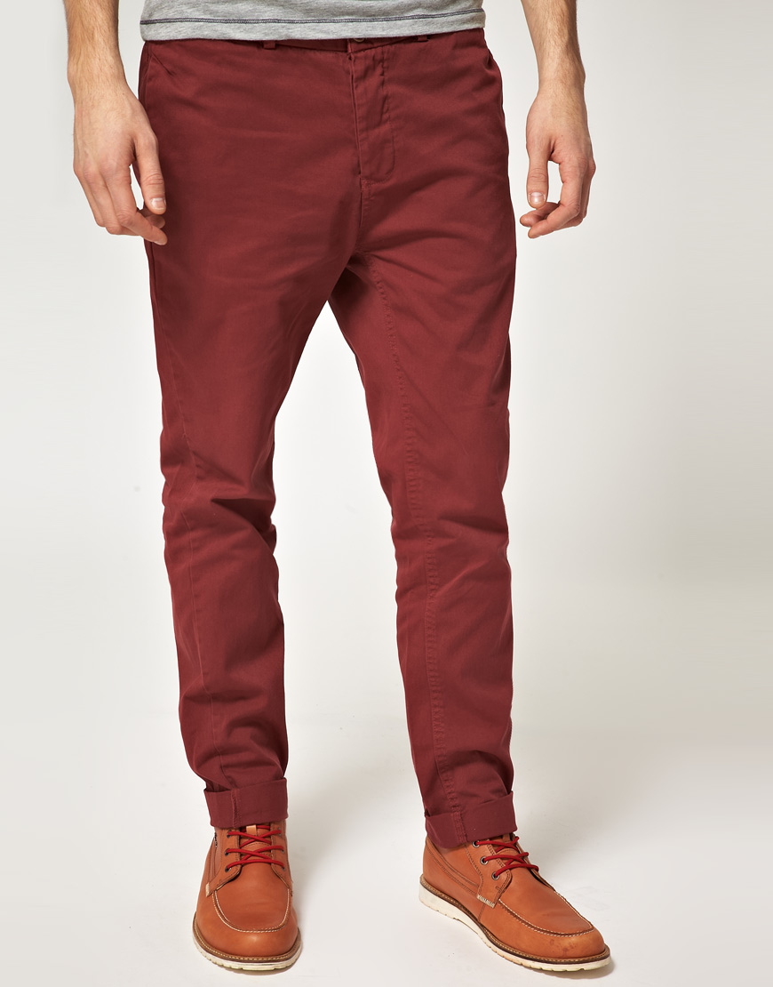 mens burgundy chinos