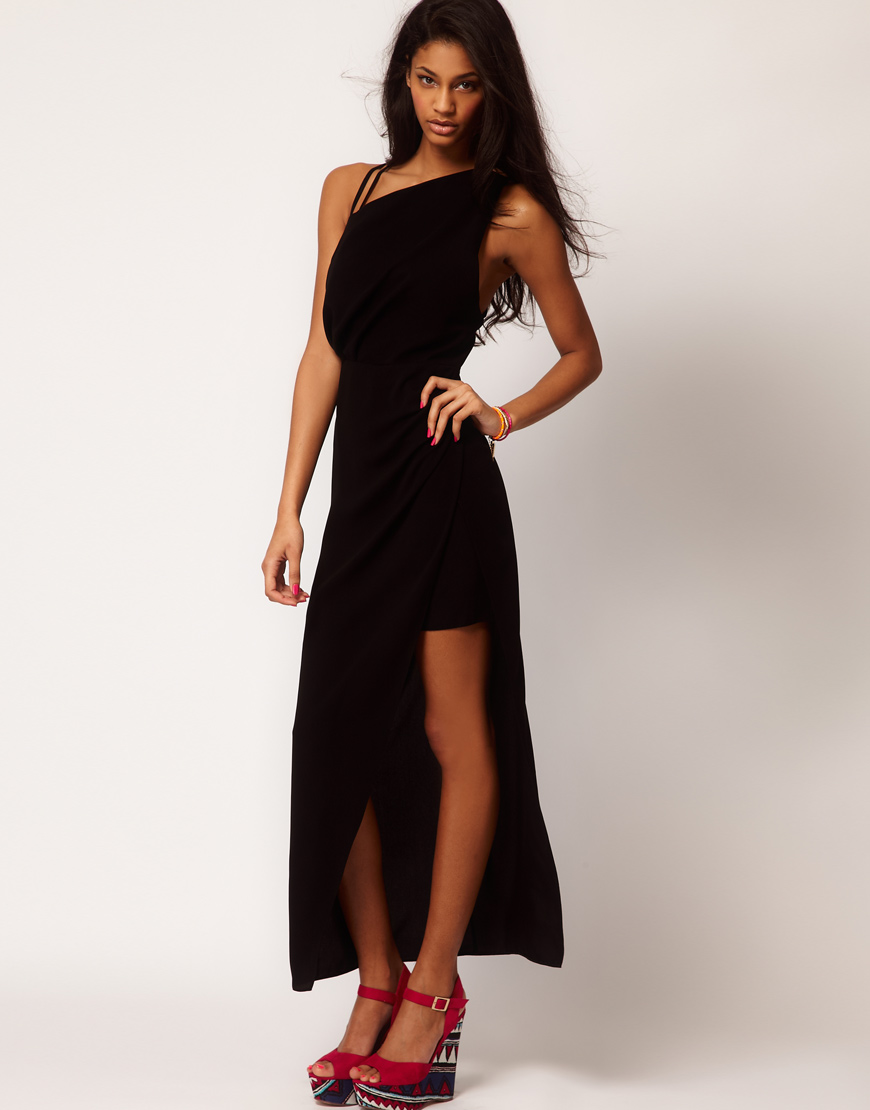 Lyst Asos Collection Asos Mini Dress with Maxi Overlay in Black