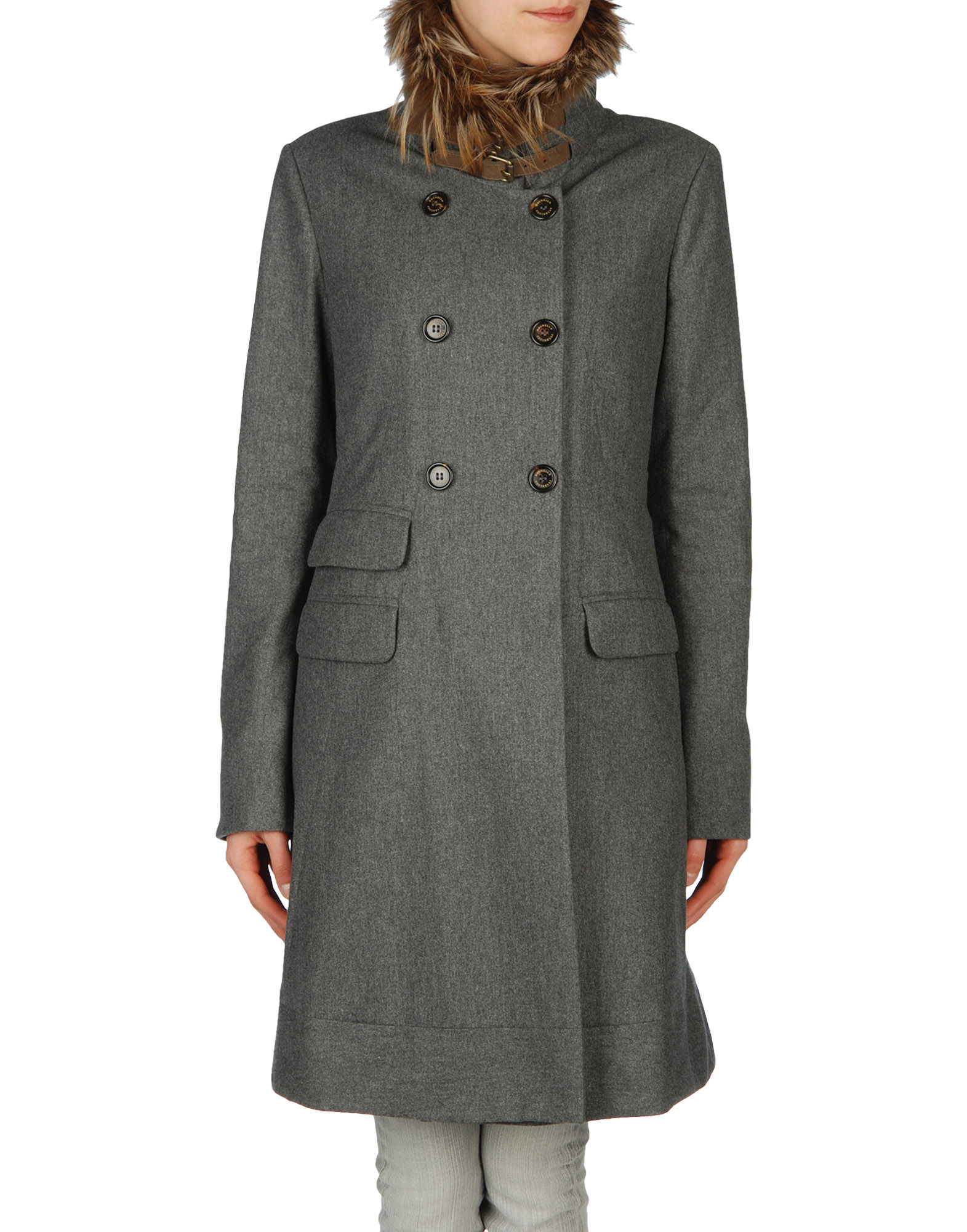 Brunello Cucinelli Coat in Gray (grey) | Lyst