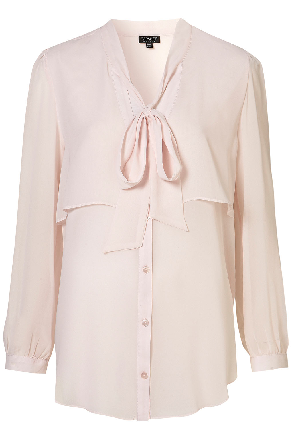 Lyst Topshop Double Layer Pussybow Blouse In Pink