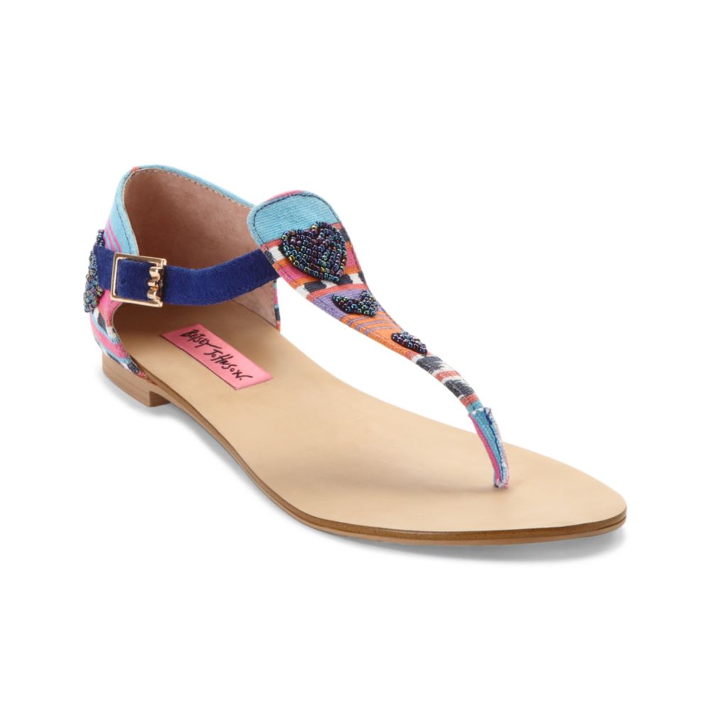 betsey johnson esmee floral flat sandals