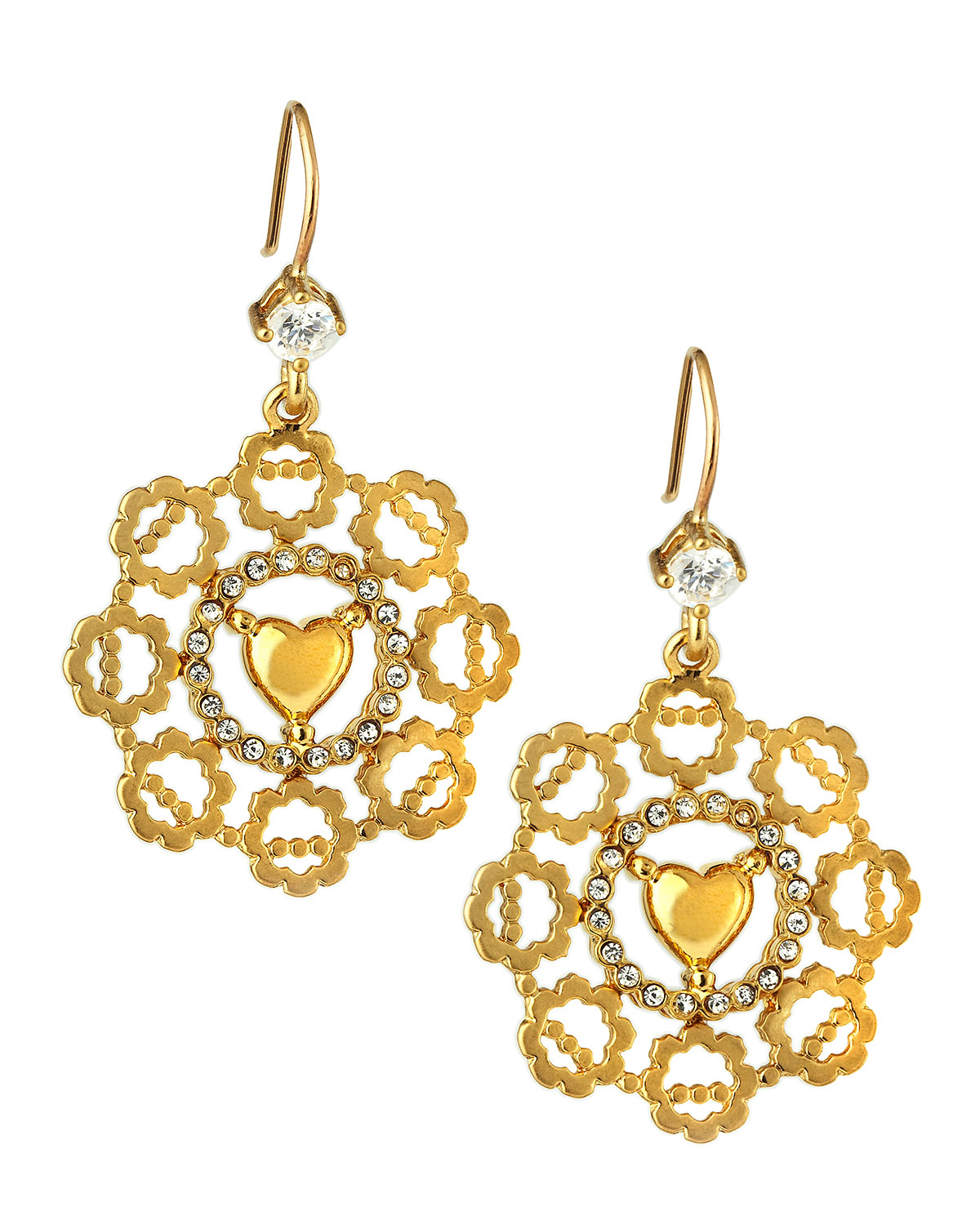 Juicy Couture Openwork Drop Earrings in Gold (null) | Lyst