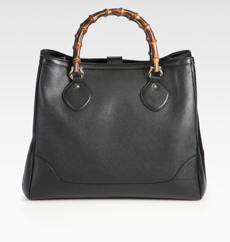 Gucci Diana Bamboo Medium Tote Bag in Black | Lyst