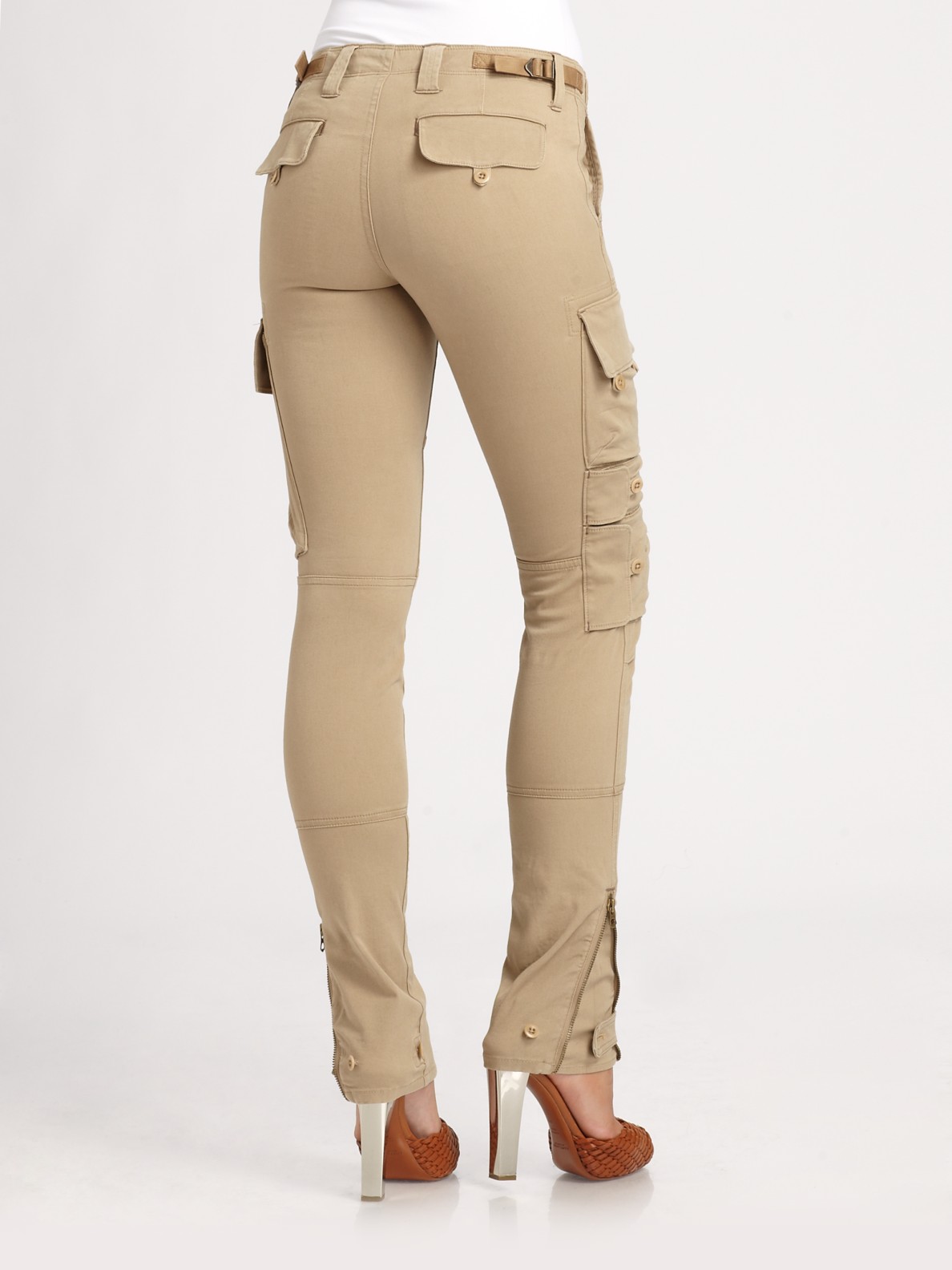 Lyst - Ralph Lauren Blue Label Twill Cargo Pants in Natural