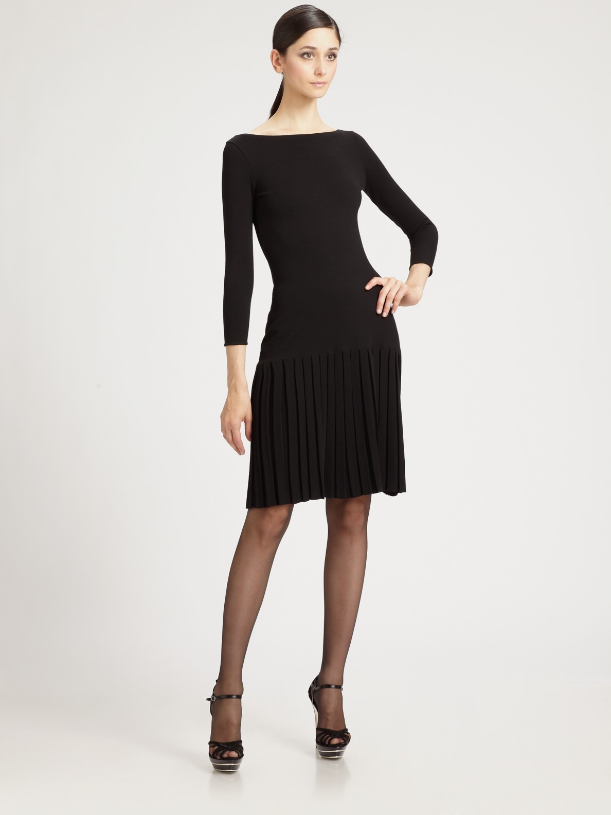 pleated wool dress