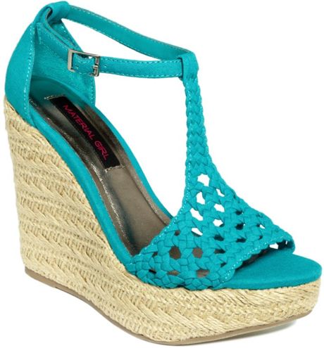 Material Girl Razzle Platform Wedge Sandals in (turquoise) | Lyst