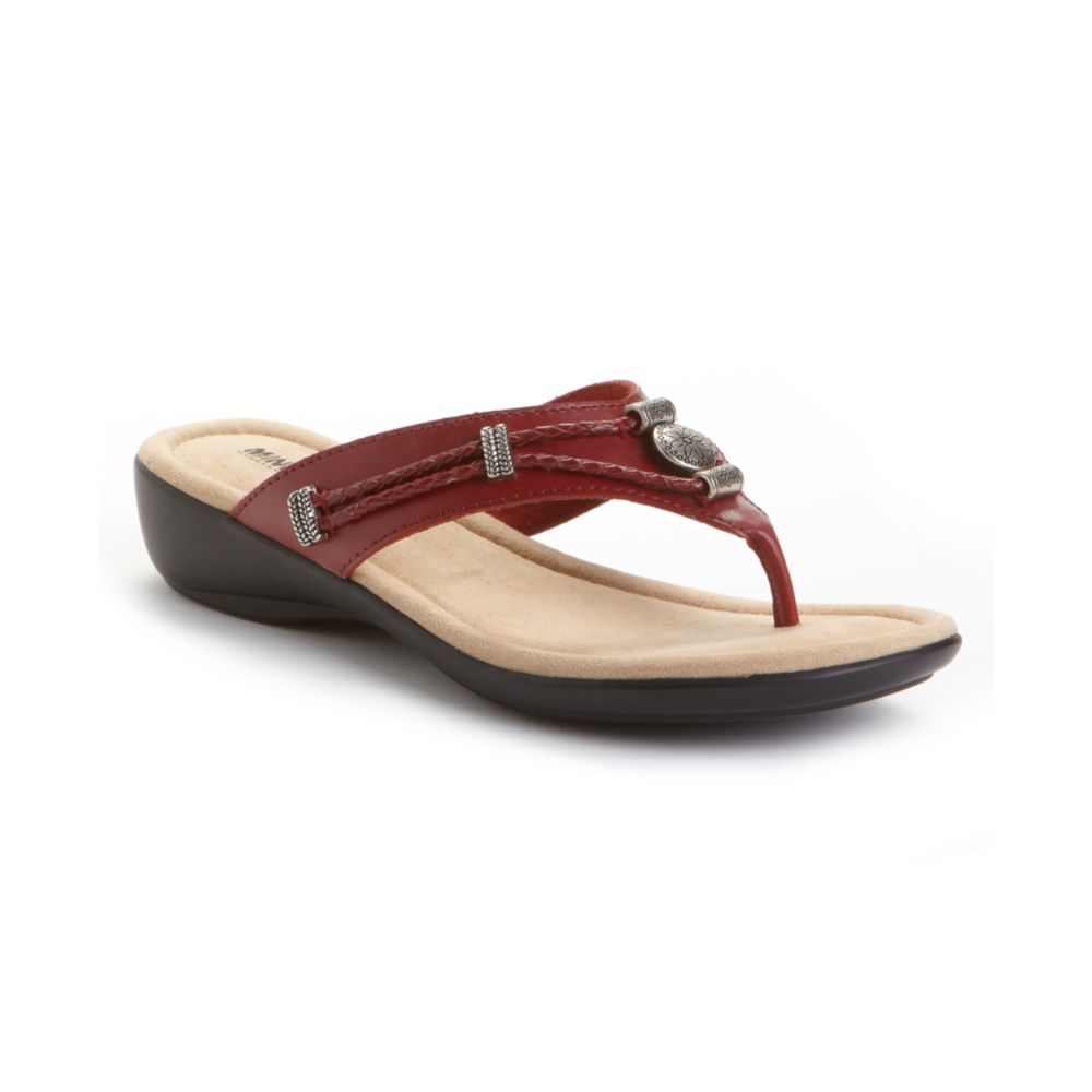Minnetonka Silverthorne Sandals in Brown (red leather) | Lyst