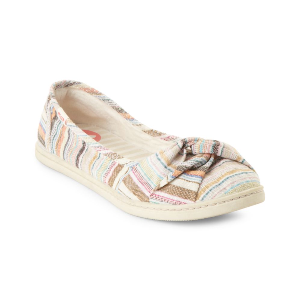 Roxy Buoy Flats in Pink (multi stripe) | Lyst