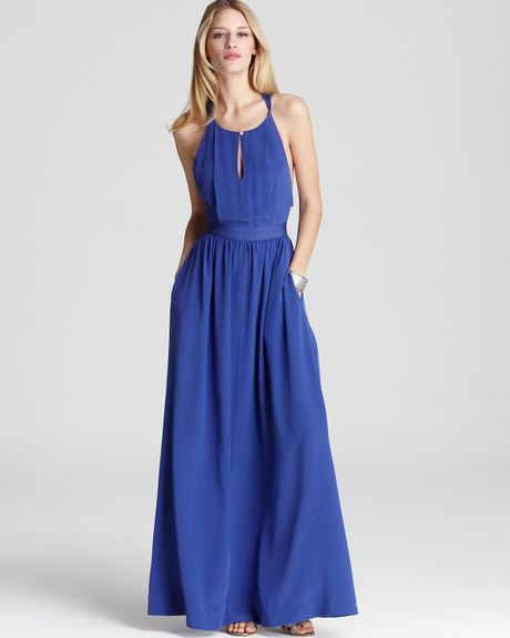 Juicy Couture Easy Summer Silk Maxi Dress in Blue (cobalt glow) | Lyst