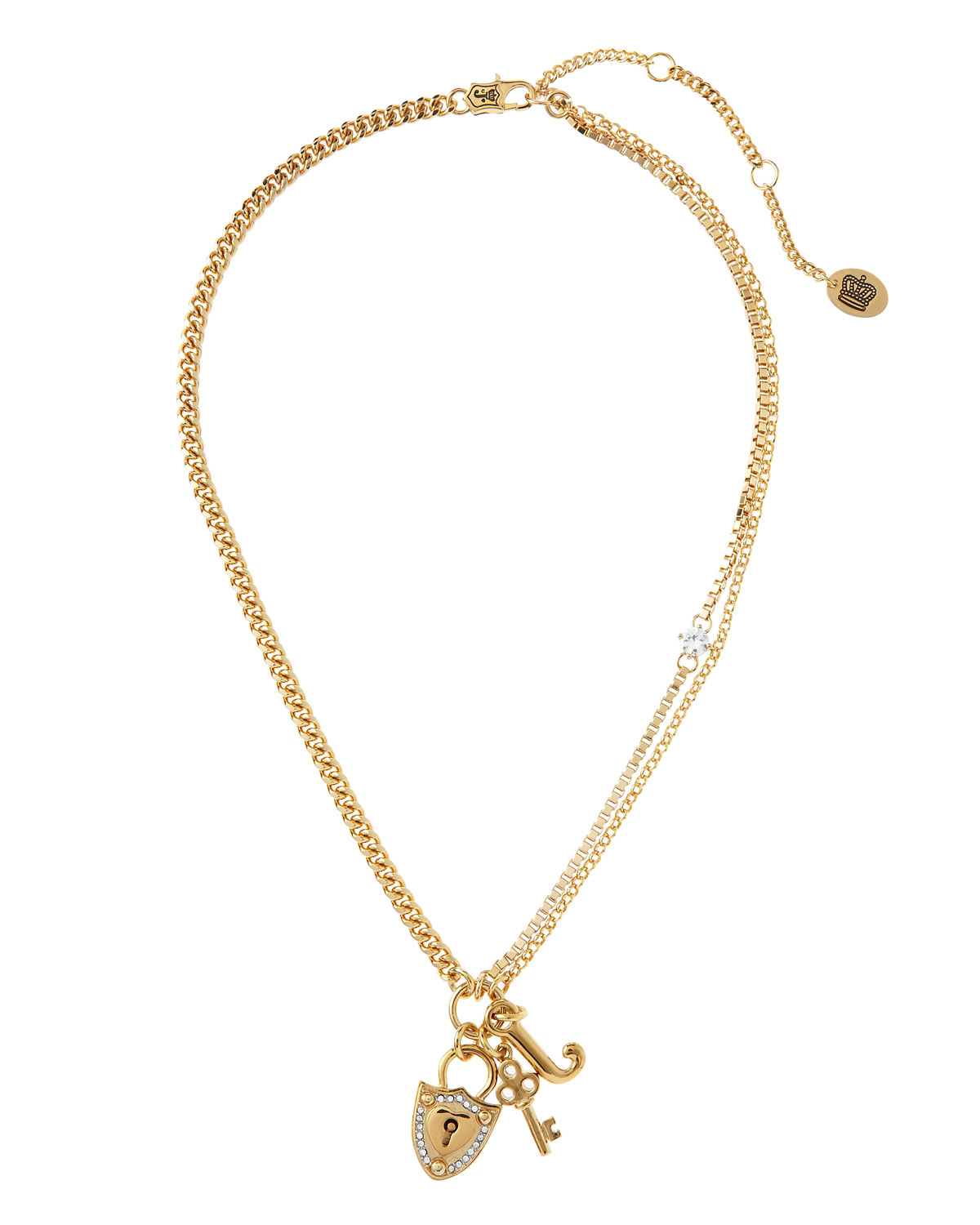 Juicy Couture Shieldkey Charm Necklace in Gold (null) | Lyst