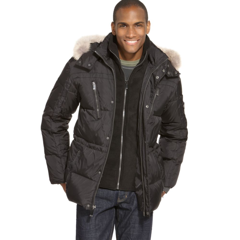 Lyst - Marc New York Hudson Ultra Nylon Parka with Fur Trimmed Hood in Black for Men