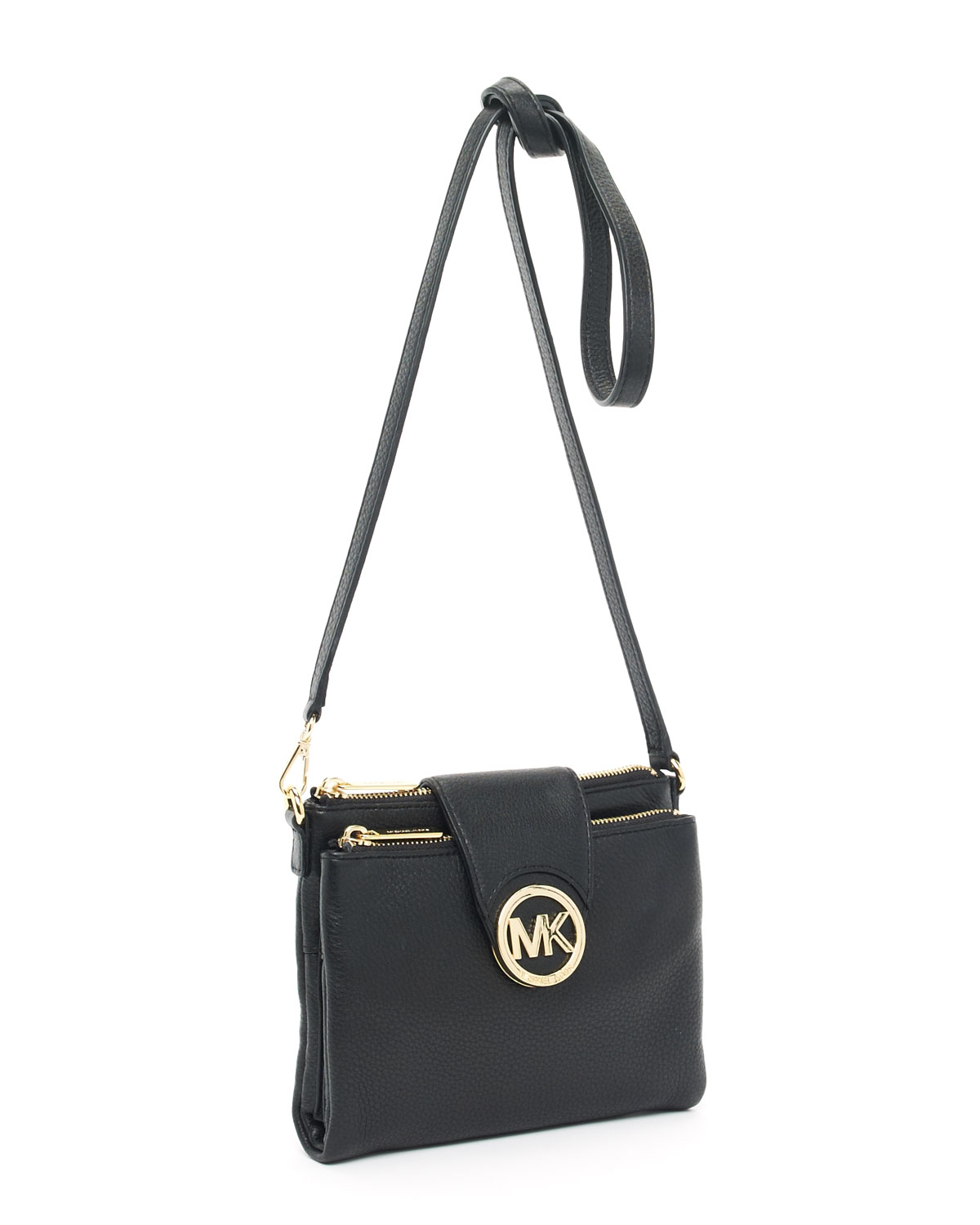 Lyst Michael Kors Fulton Leather Cross Body Bag In Black Gallery