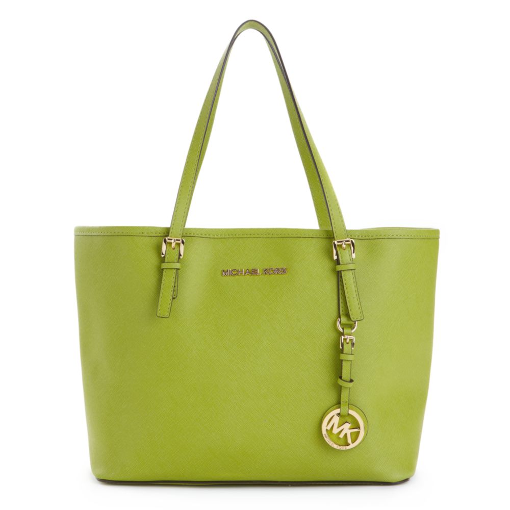 Michael Kors Jet Set Travel Small Tote in Green (lime) | Lyst