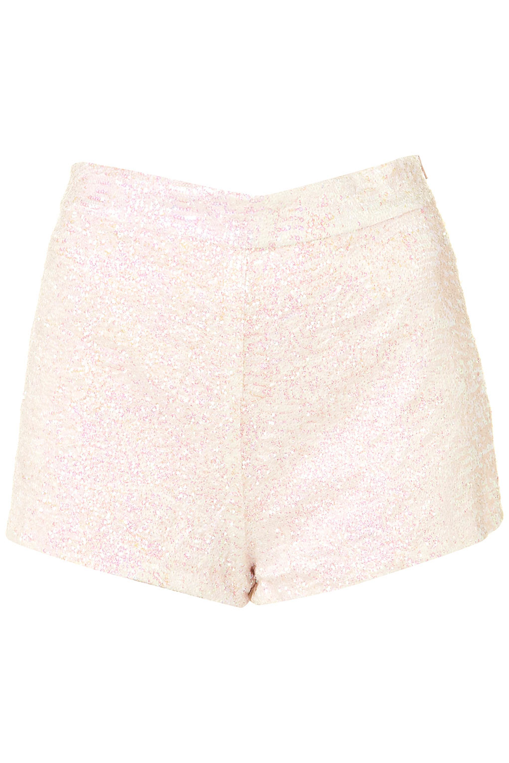 Topshop Sequin Knicker Shorts in White | Lyst