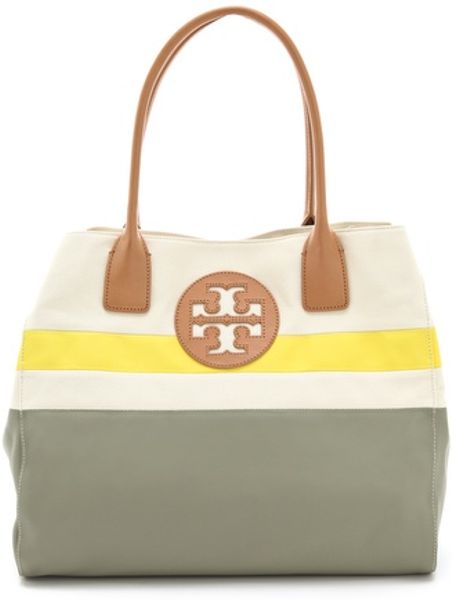 Tory Burch Dipped Beach Tote in Beige (green) | Lyst