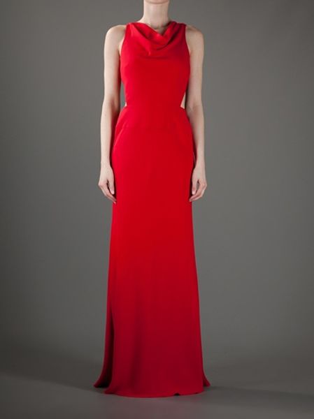 Valentino Maxi Dress in Red | Lyst