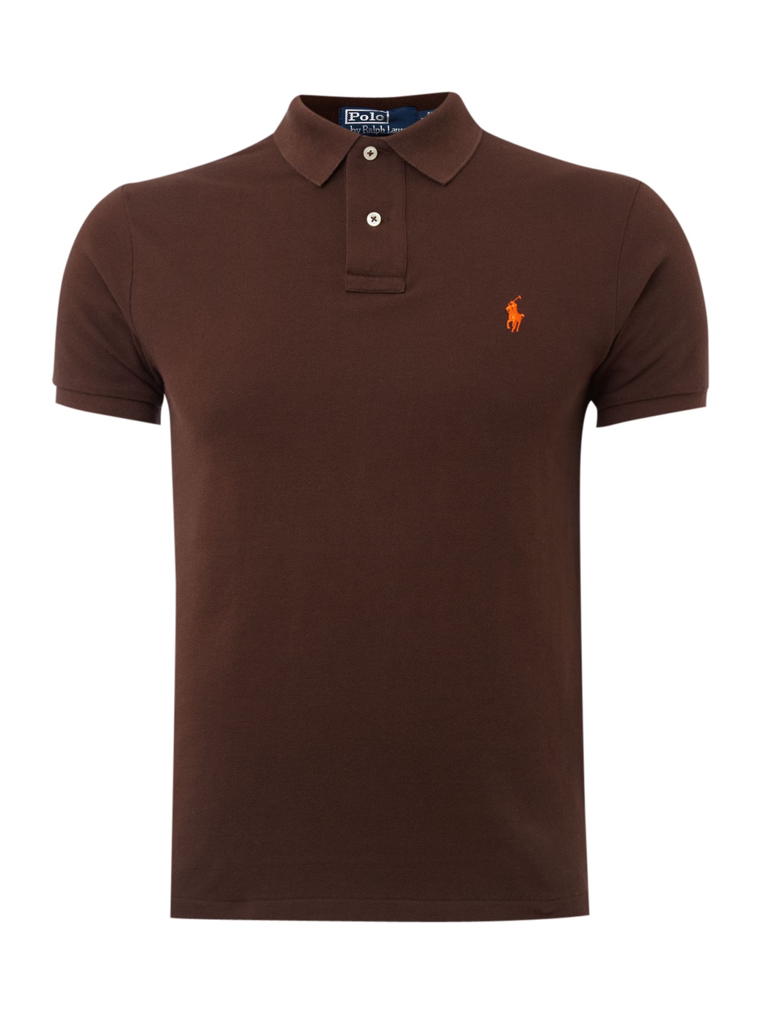Polo Ralph Lauren Slim Fit Mesh Polo Shirt in Brown for Men | Lyst