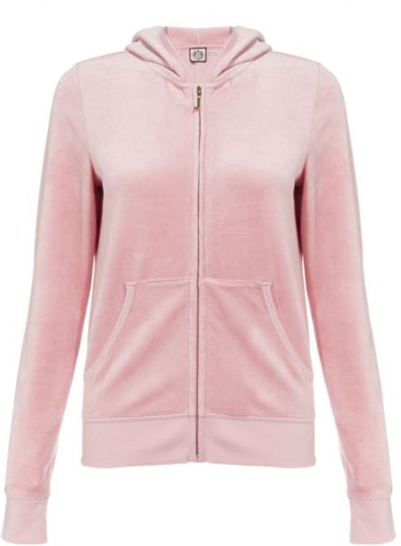 Juicy Couture Old School Velour Tracksuit Top in Pink | Lyst
