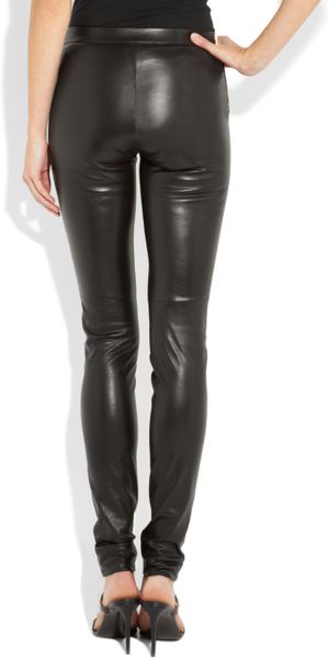 Gucci Stretch Leather Skinny Pants in Black | Lyst