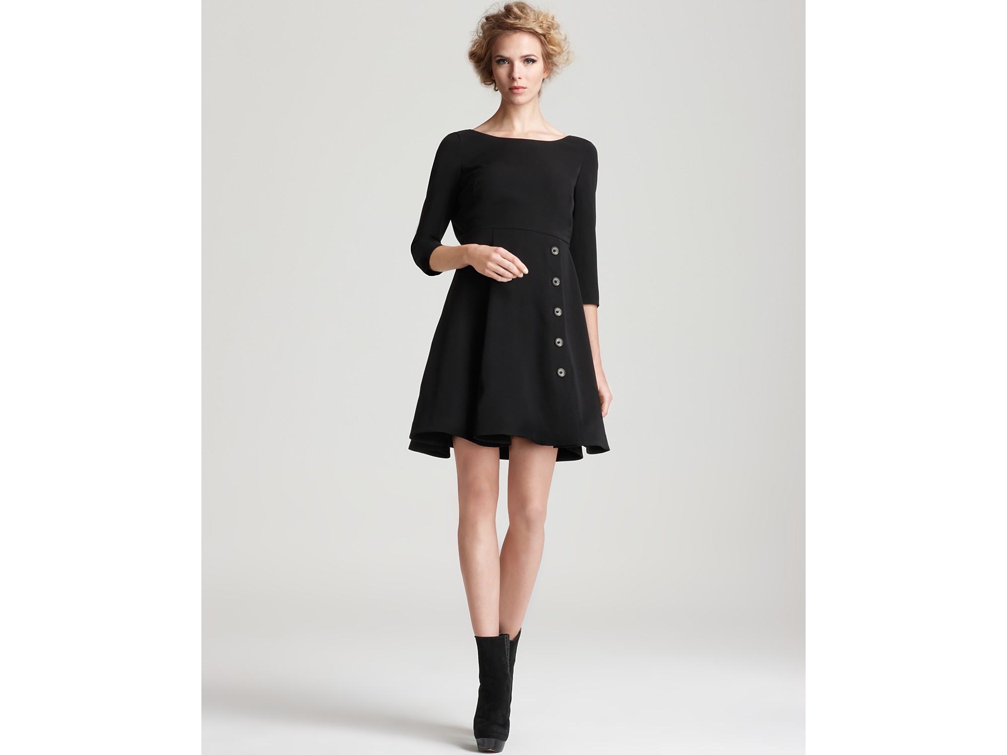 Rachel Zoe Dress Maddie Back Drape in Black | Lyst