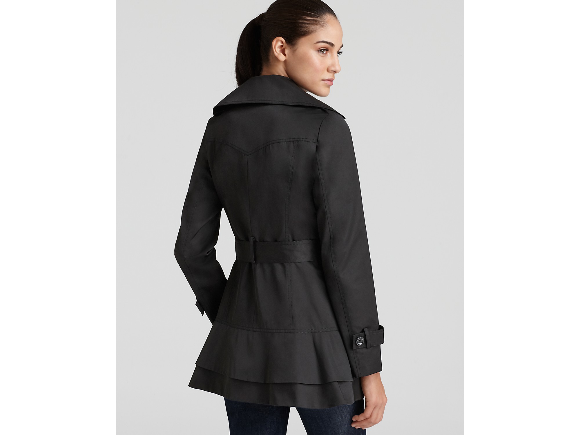 guess long black coat