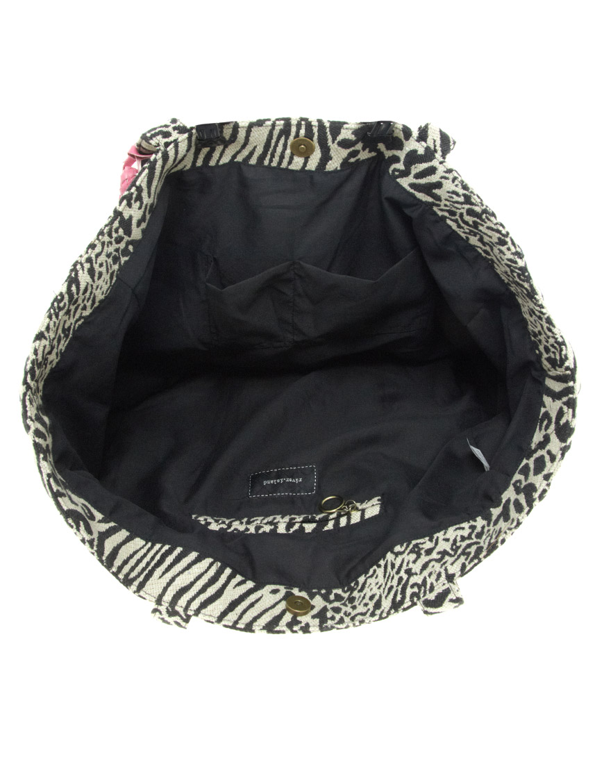Lyst River Island River Island Animal Print Beach Bag in Black