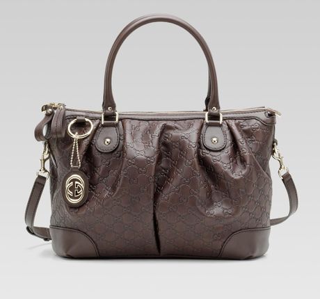 Gucci Sukey Dark Brown Guccissima Leather Top Handle Bag in Brown | Lyst