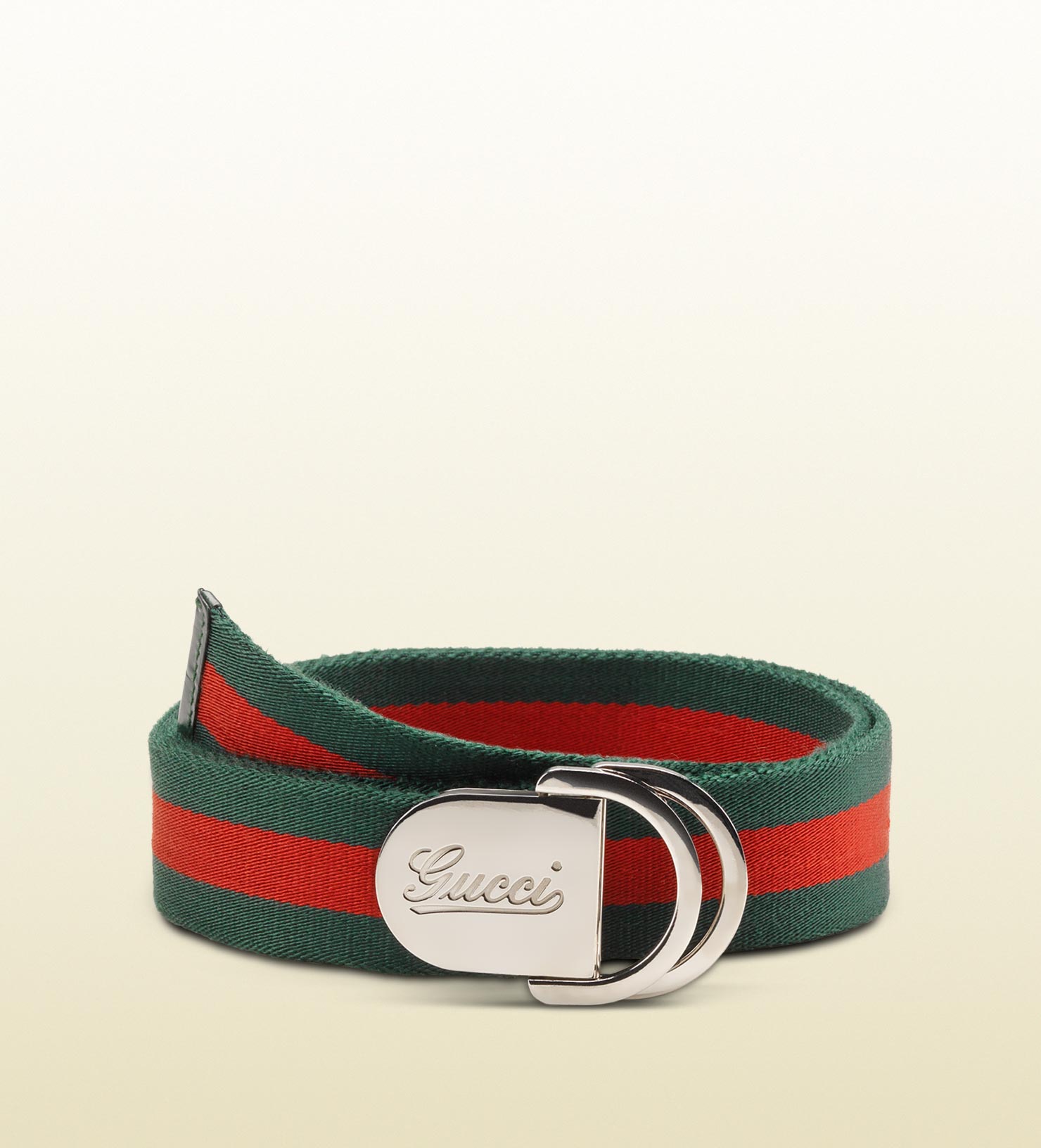 Lyst - Gucci Web Belt With Signature Buckle in Green for Men