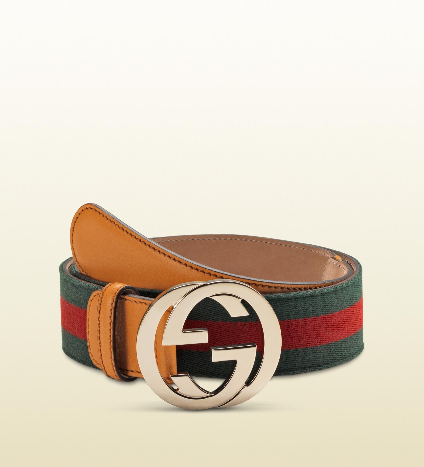 Lyst - Gucci Signature Web Belt With Interlocking G Buckle in Green for Men