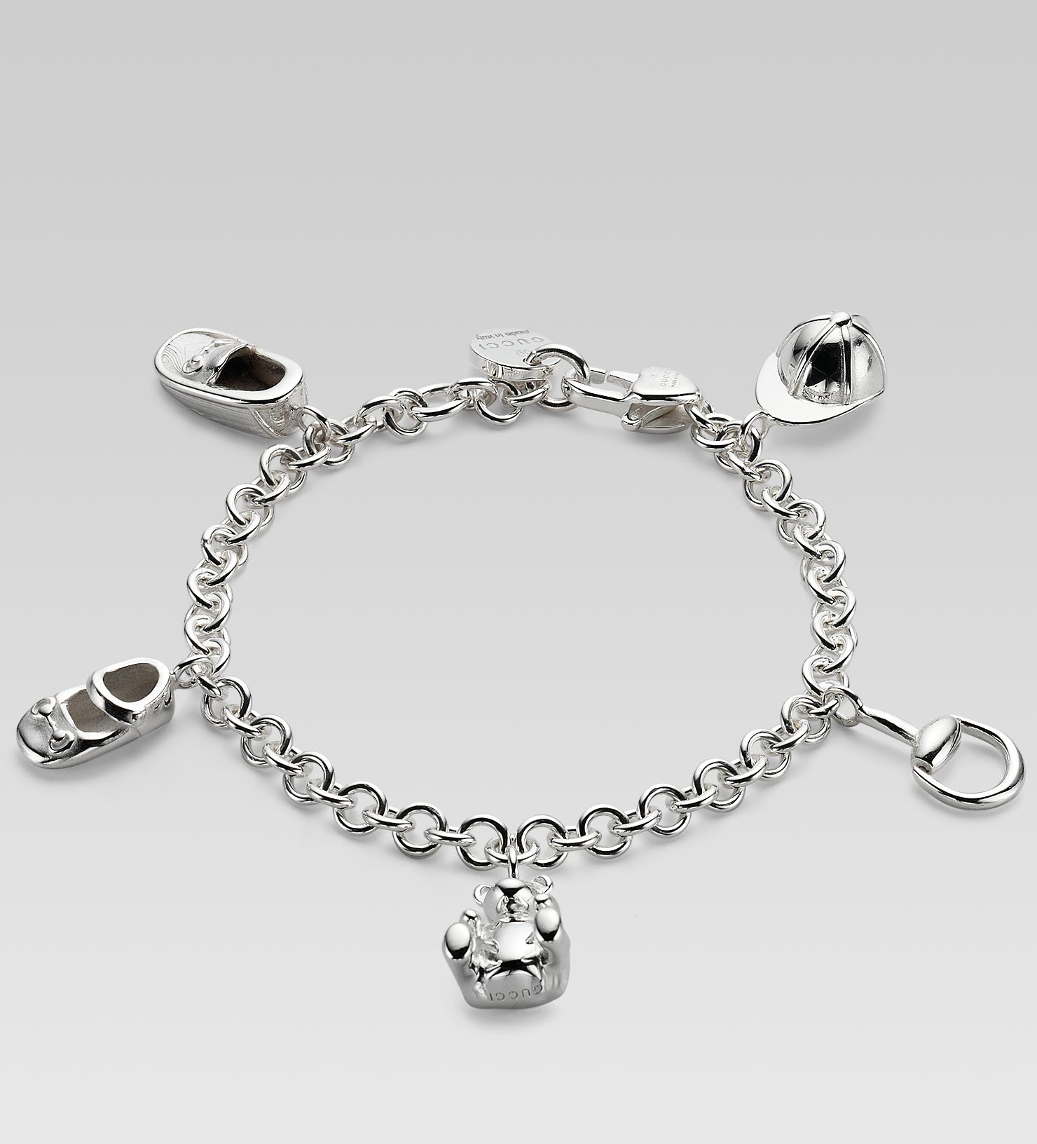 Gucci Bracelet with Charms in Metallic Lyst