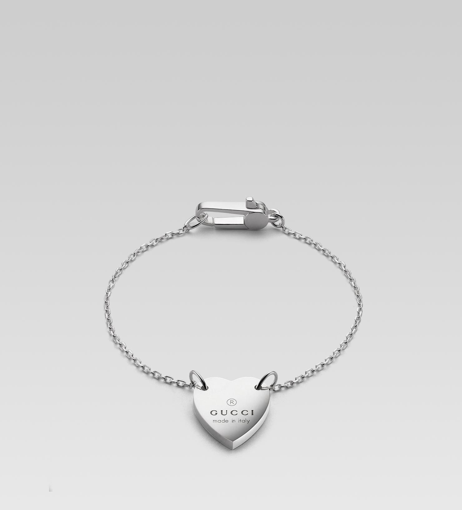 Lyst Gucci Bracelet With Trademark Engraved Heart In Metallic Gallery