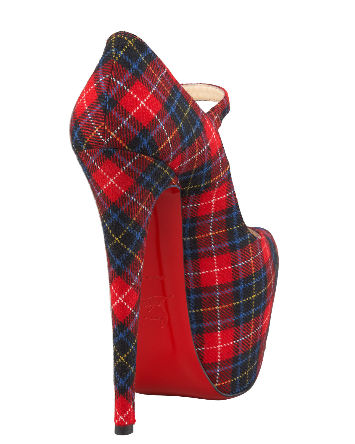 cheap knock off shoes - Christian louboutin Lady Daf Tartan Mary Jane in Red | Lyst