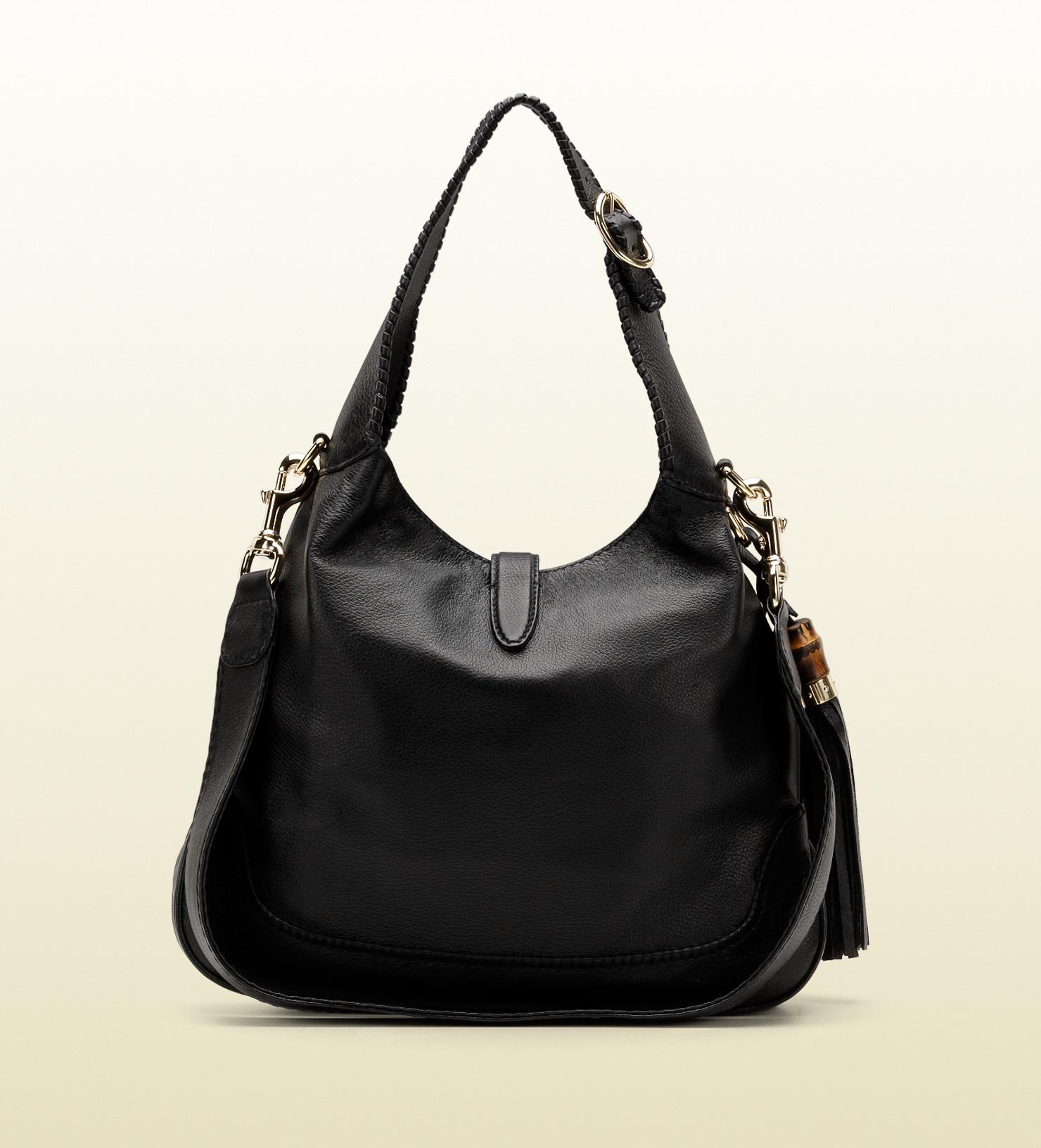 Gucci New Jackie Leather Shoulder Bag in Black | Lyst