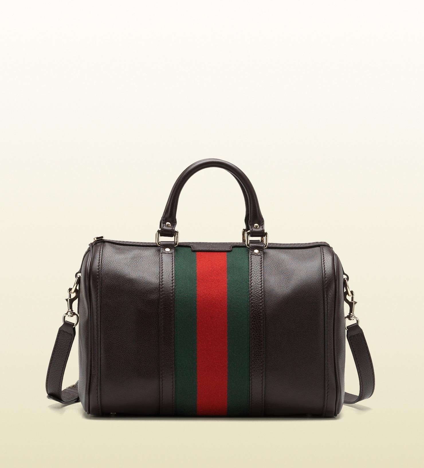 Lyst Gucci Vintage Web Medium Boston Bag In Black Gallery