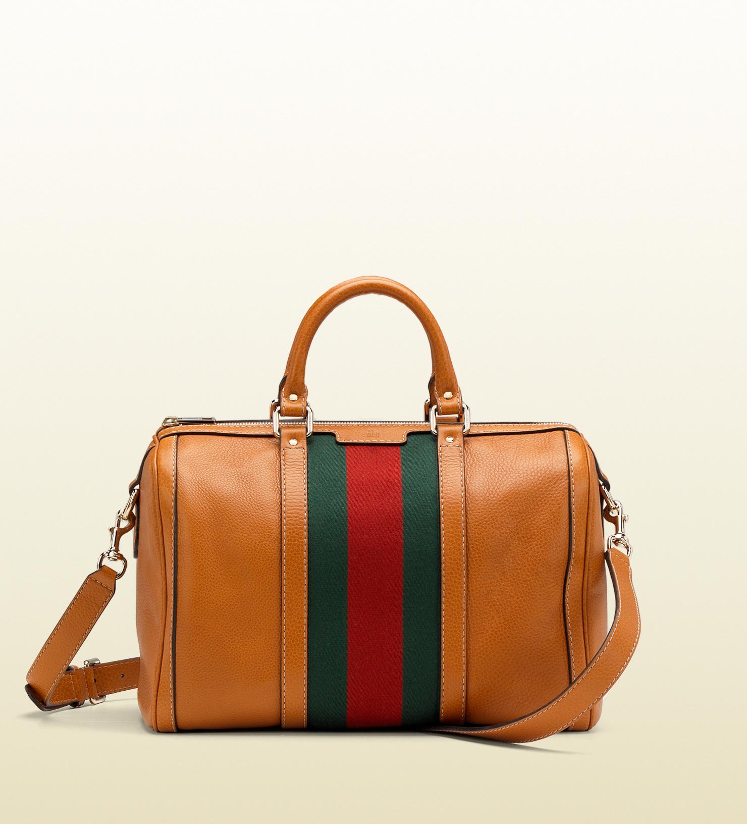 Gucci Vintage Web Boston Bag in Brown - Lyst