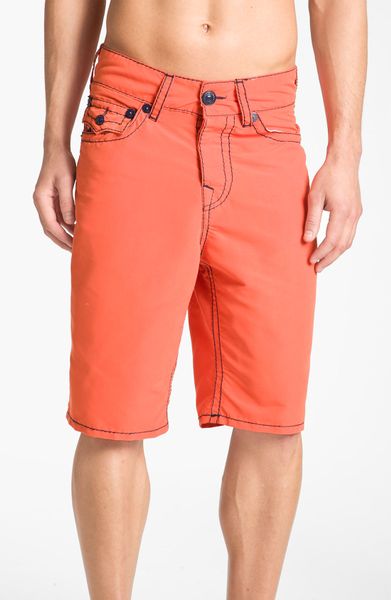 True Religion Pch Board Shorts in Orange for Men | Lyst