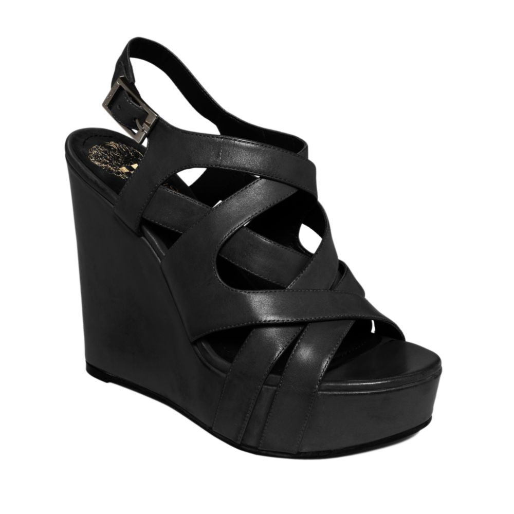 Lyst - Vince Camuto Shivona Wedge Sandals in Black