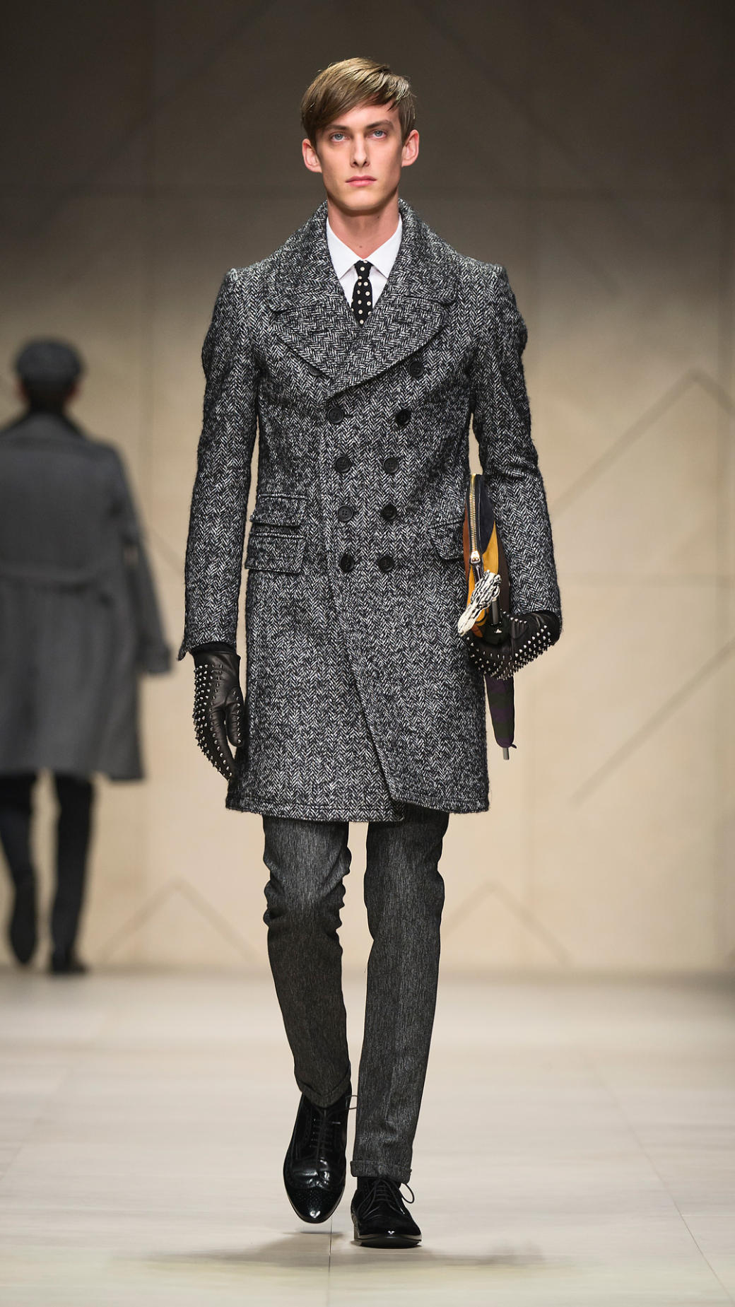 Burberry prorsum Sartorial Herringbone Top Coat in Black for Men  Lyst